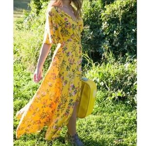 Speechless Ruffle Wrap Midi Dress size L
